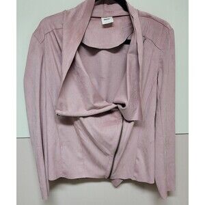 Women’s Mote Blush Pink Faux Suede Moto Jacket Sz S NWT City Travel Zip-Up Drape